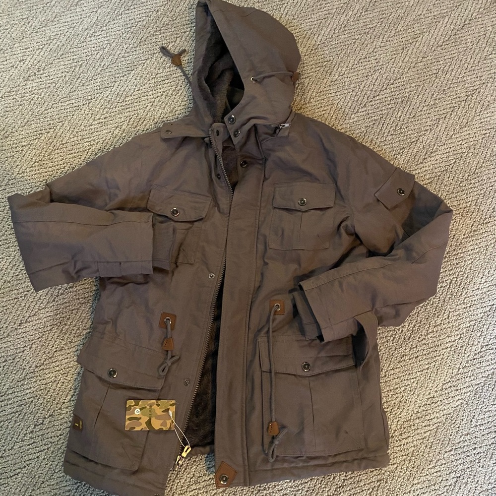 NWT utility coat super warm very soft inside with detachable hood